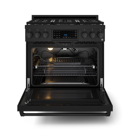 THOR Kitchen - 36-inch Gordon Ramsay Series Professional Gas Range with Tilt Panel Touch Control in Black - RSG36B - IMG2