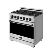 THOR Kitchen - 36-inch Gordon Ramsay Series Professional Gas Range with Precision Knob in Stainless Steel and Black - RSG36P-BLK - IMG4