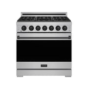 THOR Kitchen - 36-inch Gordon Ramsay Series Professional Liquid Propane Range with Precision Knob in Stainless Steel and Black - RSG36PLP-BLK - IMG1