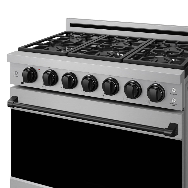 THOR Kitchen - 36-inch Gordon Ramsay Series Professional Gas Range with Precision Knob in Stainless Steel and Black - RSG36P-BLK - IMG6