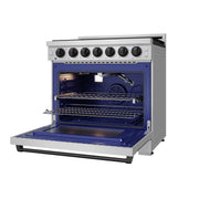 THOR Kitchen - 36-inch Gordon Ramsay Series Professional Liquid Propane Range with Precision Knob in Stainless Steel and Black - RSG36PLP-BLK - IMG5