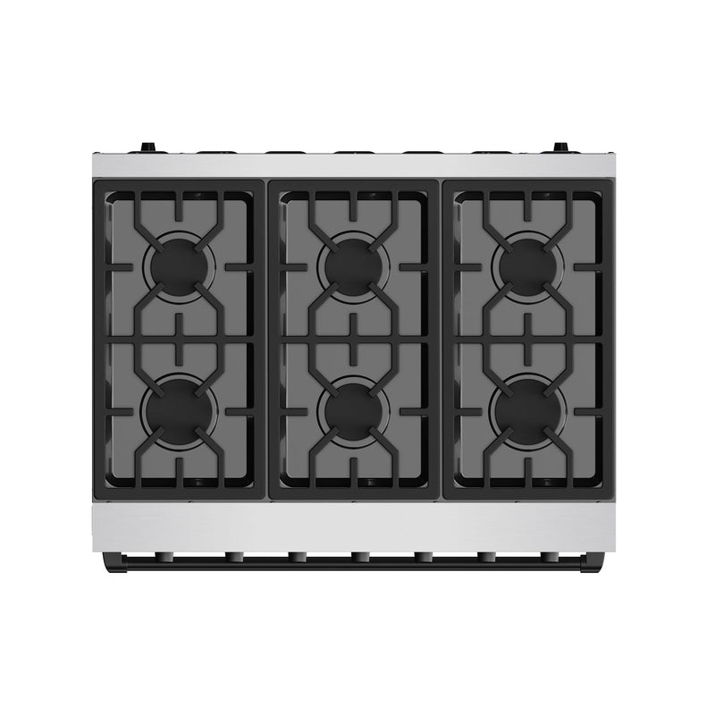 THOR Kitchen - 36-inch Gordon Ramsay Series Professional Liquid Propane Range with Precision Knob in Stainless Steel and Black - RSG36PLP-BLK - IMG7