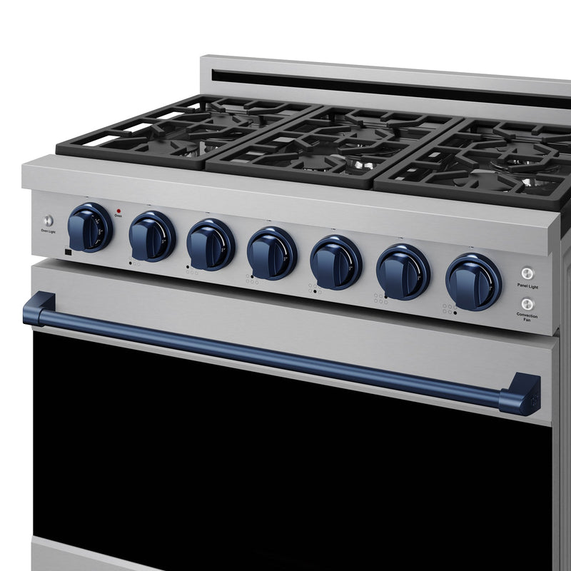THOR Kitchen - 36-inch Gordon Ramsay Series Professional Gas Range with Precision Knob in Stainless Steel and Blue - RSG36P-BLU - IMG6