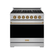 THOR Kitchen - 36-inch Gordon Ramsay Series Professional Gas Range with Precision Knob in Stainless Steel and Bronze - RSG36P-BRZ - IMG1