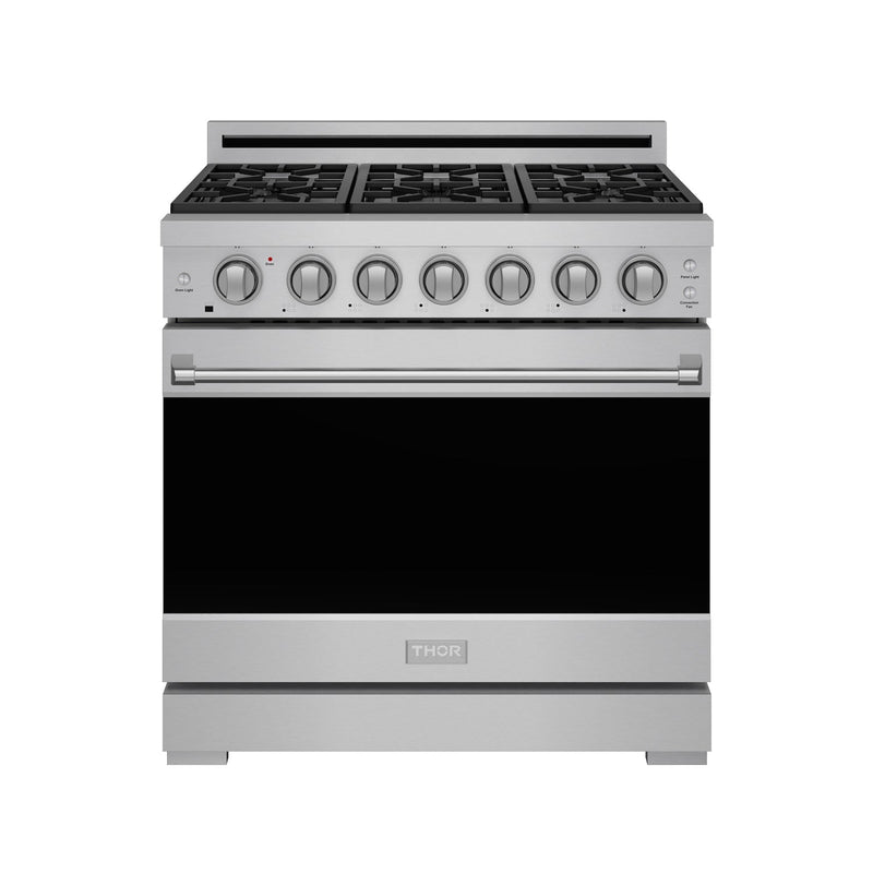 THOR Kitchen - 36-inch Gordon Ramsay Series Professional Gas Range with Precision Knob Control in Stainless Steel - RSG36P - IMG1