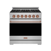THOR Kitchen - 36-inch Gordon Ramsay Series Professional Gas Range with Precision Knob in Stainless Steel and Rose Gold - RSG36P-RSG - IMG1