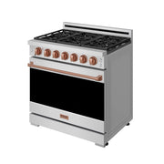 THOR Kitchen - 36-inch Gordon Ramsay Series Professional Liquid Propane Range with Precision Knob in Stainless Steel and Rose Gold - RSG36PLP-RSG - IMG3