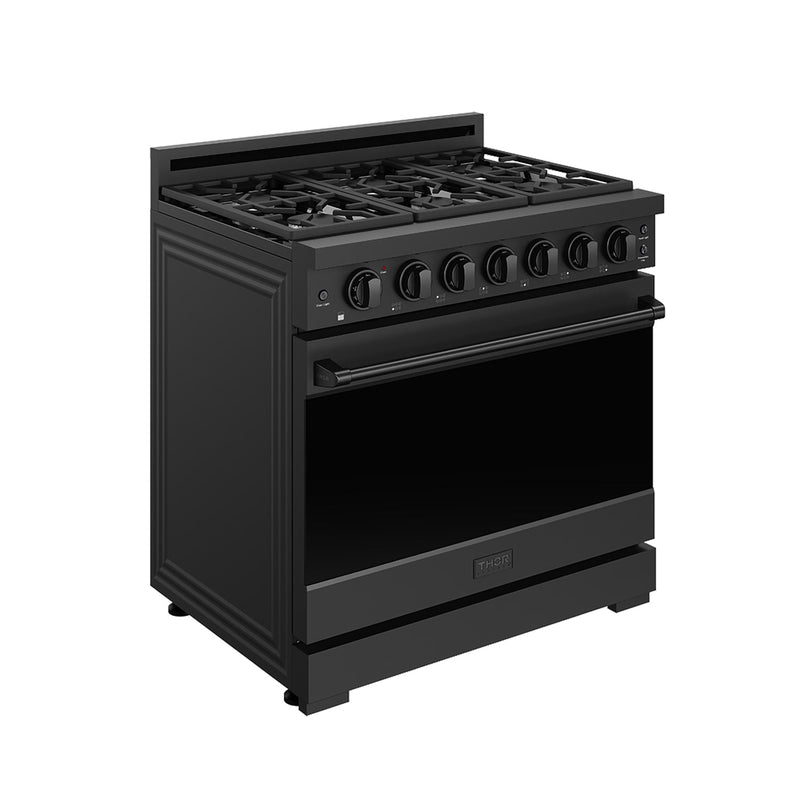 THOR Kitchen - 36-inch Gordon Ramsay Series Professional Gas Range with Precision Knob Control in Black - RSG36PB - IMG3