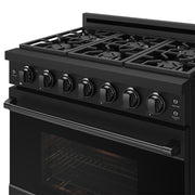 THOR Kitchen - 36-inch Gordon Ramsay Series Professional Liquid Propane Range with Precision Knob Control in Black - RSG36PBLP - IMG6