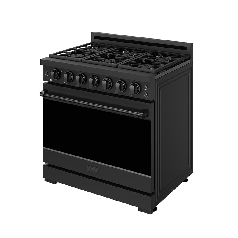 THOR Kitchen - 36-inch Gordon Ramsay Series Professional Gas Range with Precision Knob Control in Black - RSG36PB - IMG4