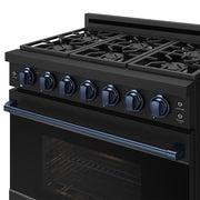 THOR Kitchen - 36-inch Gordon Ramsay Series Professional Gas Range with Precision Knob in Black and Blue - RSG36PB-BLU - IMG6