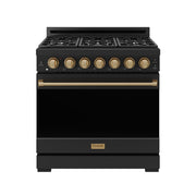 THOR Kitchen - 36-inch Gordon Ramsay Series Professional Liquid Propane Range with Precision Knob in Black and Bronze - RSG36PBLP-BRZ - IMG1