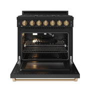 THOR Kitchen - 36-inch Gordon Ramsay Series Professional Gas Range with Precision Knob in Black and Bronze - RSG36PB-BRZ - IMG2