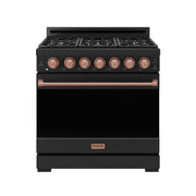 THOR Kitchen - 36-inch Gordon Ramsay Series Professional Gas Range with Precision Knob in Black and Rose Gold - RSG36PB-RSG - IMG1
