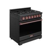 THOR Kitchen - 36-inch Gordon Ramsay Series Professional Liquid Propane Range with Precision Knob in Black and Rose Gold - RSG36PBLP-RSG - IMG3