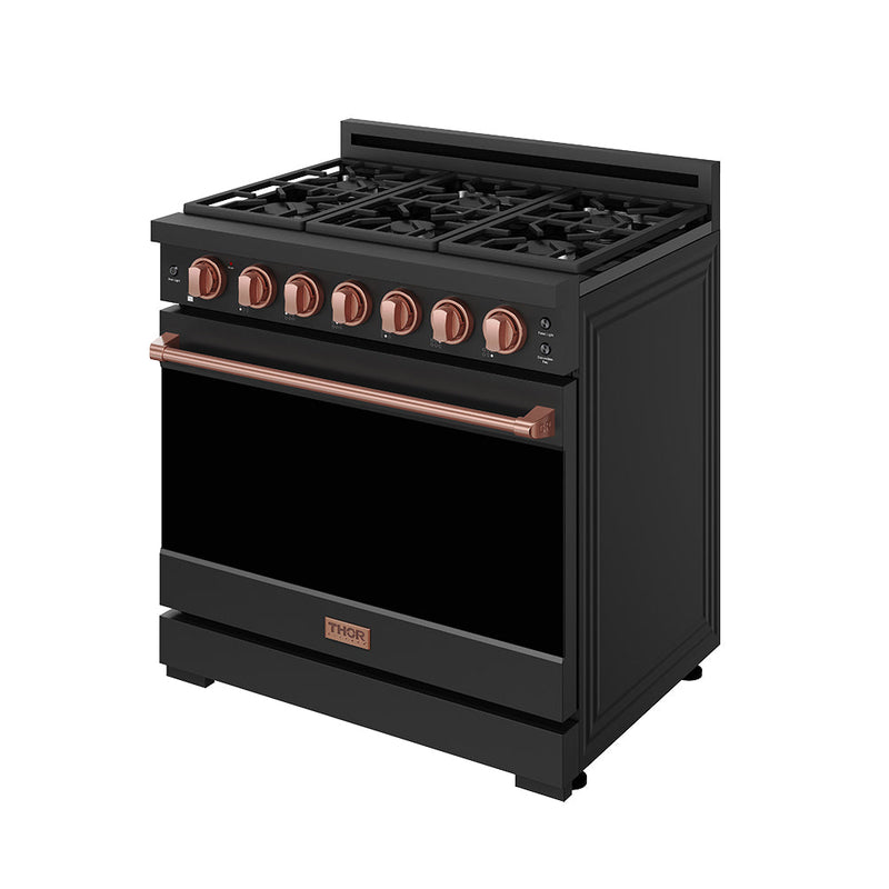 THOR Kitchen - 36-inch Gordon Ramsay Series Professional Gas Range with Precision Knob in Black and Rose Gold - RSG36PB-RSG - IMG4