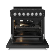 THOR Kitchen - 36-inch Gordon Ramsay Series Professional Liquid Propane Range with Precision Knob in Black and Stainless Steel - RSG36PBLP-SS - IMG2