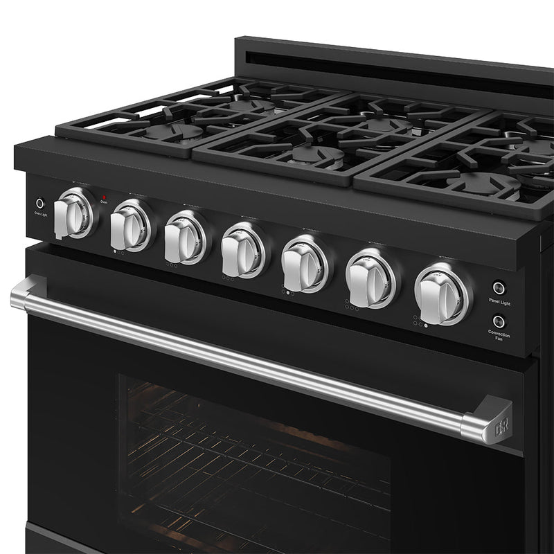 THOR Kitchen - 36-inch Gordon Ramsay Series Professional Gas Range with Precision Knob in Black and Stainless Steel - RSG36PB-SS - IMG7