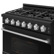 THOR Kitchen - 36-inch Gordon Ramsay Series Professional Liquid Propane Range with Precision Knob in Black and Stainless Steel - RSG36PBLP-SS - IMG4