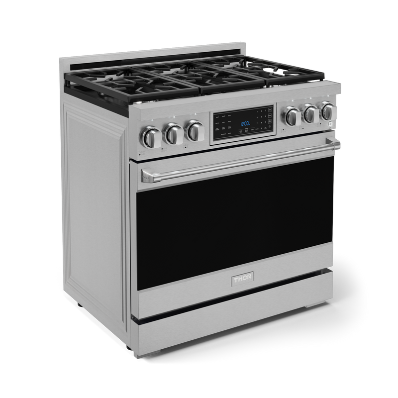 THOR Kitchen - 36-inch Gordon Ramsay Series Professional Gas Range with Tilt Panel Touch Control in Stainless Steel - RSG36 - IMG3