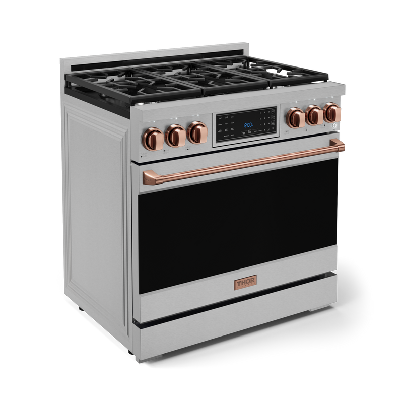 THOR Kitchen - 36-inch Gordon Ramsay Series Professional LP Range with Tilt Panel Touch Control in Stainless Steel/Rose Gold - RSG36LP-RSG - IMG3