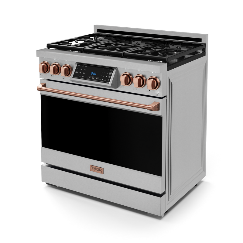 THOR Kitchen - 36-inch Gordon Ramsay Series Professional Gas Range with Tilt Panel Touch Control in Stainless Steel/Rose Gold - RSG36-RSG - IMG4
