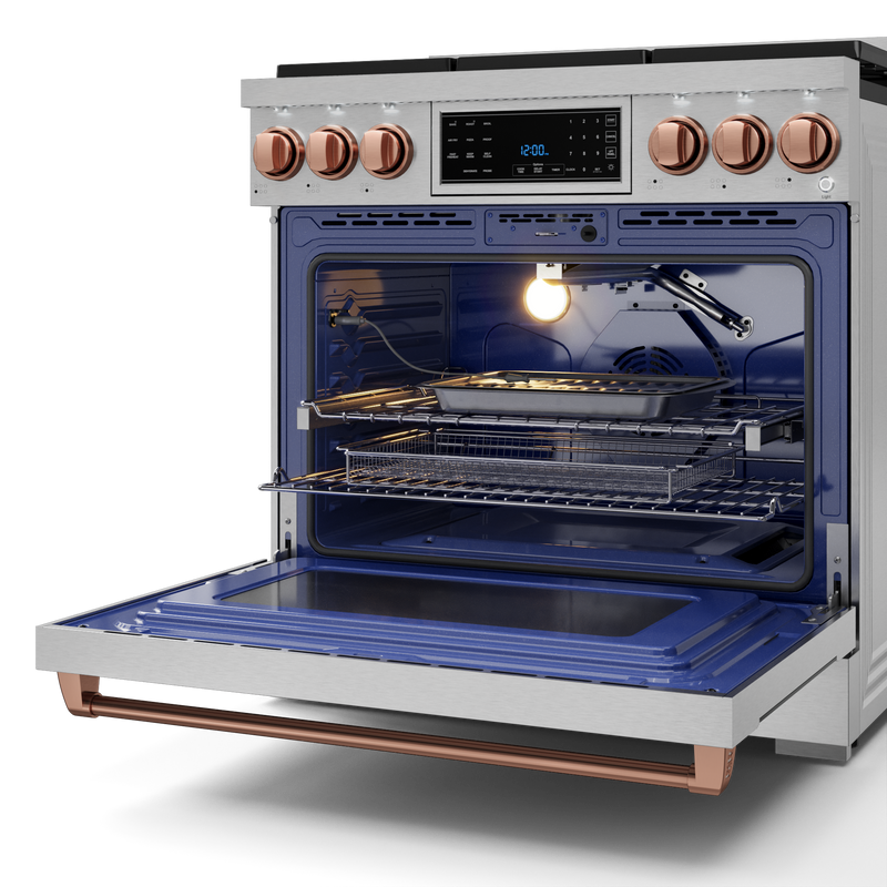 THOR Kitchen - 36-inch Gordon Ramsay Series Professional LP Range with Tilt Panel Touch Control in Stainless Steel/Rose Gold - RSG36LP-RSG - IMG5