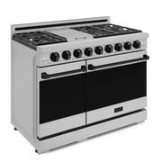 THOR Kitchen - 48-inch Gordon Ramsay Series Professional LP Range with Pro-Style Knobs in Stainless Steel/Black - RSG48ELP-BLK - IMG3