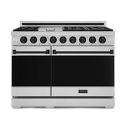 THOR Kitchen - 48-inch Gordon Ramsay Series Professional Gas Range with Pro-Style Knobs in Stainless Steel/Black - RSG48E-BLK - IMG1