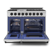 THOR Kitchen - 48-inch Gordon Ramsay Series Professional Gas Range with Pro-Style Knobs in Stainless Steel/Black - RSG48E-BLK - IMG2
