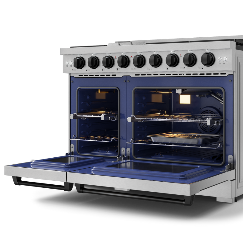 THOR Kitchen - 48-inch Gordon Ramsay Series Professional Gas Range with Pro-Style Knobs in Stainless Steel/Black - RSG48E-BLK - IMG5