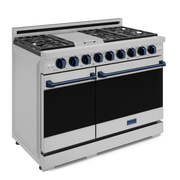 THOR Kitchen - 48-inch Gordon Ramsay Series Professional Gas Range with Pro-Style Knobs in Stainless Steel/Blue - RSG48E-BLU - IMG3