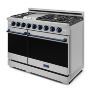 THOR Kitchen - 48-inch Gordon Ramsay Series Professional Gas Range with Pro-Style Knobs in Stainless Steel/Blue - RSG48E-BLU - IMG4