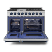 THOR Kitchen - 48-inch Gordon Ramsay Series Professional LP Range with Pro-Style Knobs in Stainless Steel/Blue - RSG48ELP-BLU - IMG2