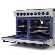 THOR Kitchen - 48-inch Gordon Ramsay Series Professional Gas Range with Pro-Style Knobs in Stainless Steel/Blue - RSG48E-BLU - IMG5