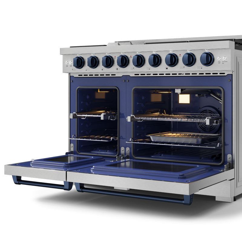 THOR Kitchen - 48-inch Gordon Ramsay Series Professional Gas Range with Pro-Style Knobs in Stainless Steel/Blue - RSG48E-BLU - IMG5