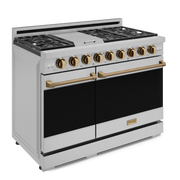 THOR Kitchen - 48-inch Gordon Ramsay Series Professional Gas Range with Pro-Style Knobs in Stainless Steel/Bronze - RSG48E-BRZ - IMG3