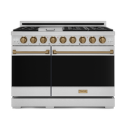 THOR Kitchen - 48-inch Gordon Ramsay Series Professional Gas Range with Pro-Style Knobs in Stainless Steel/Bronze - RSG48E-BRZ - IMG1