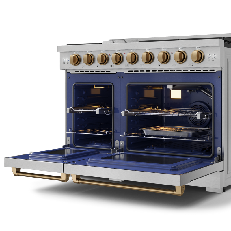 THOR Kitchen - 48-inch Gordon Ramsay Series Professional Gas Range with Pro-Style Knobs in Stainless Steel/Bronze - RSG48E-BRZ - IMG5