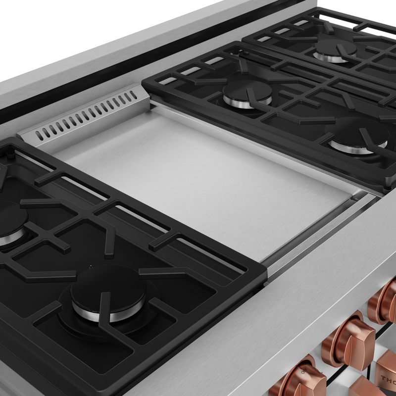 THOR Kitchen - 48-inch Gordon Ramsay Series Professional LP Range with Pro-Style Knobs in Stainless Steel/Rose Gold - RSG48ELP-RSG - IMG6