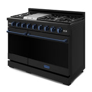 THOR Kitchen - 48-inch Gordon Ramsay Series Professional Gas Range with Pro-Style Knobs in Black/Blue - RSG48EB-BLU - IMG4