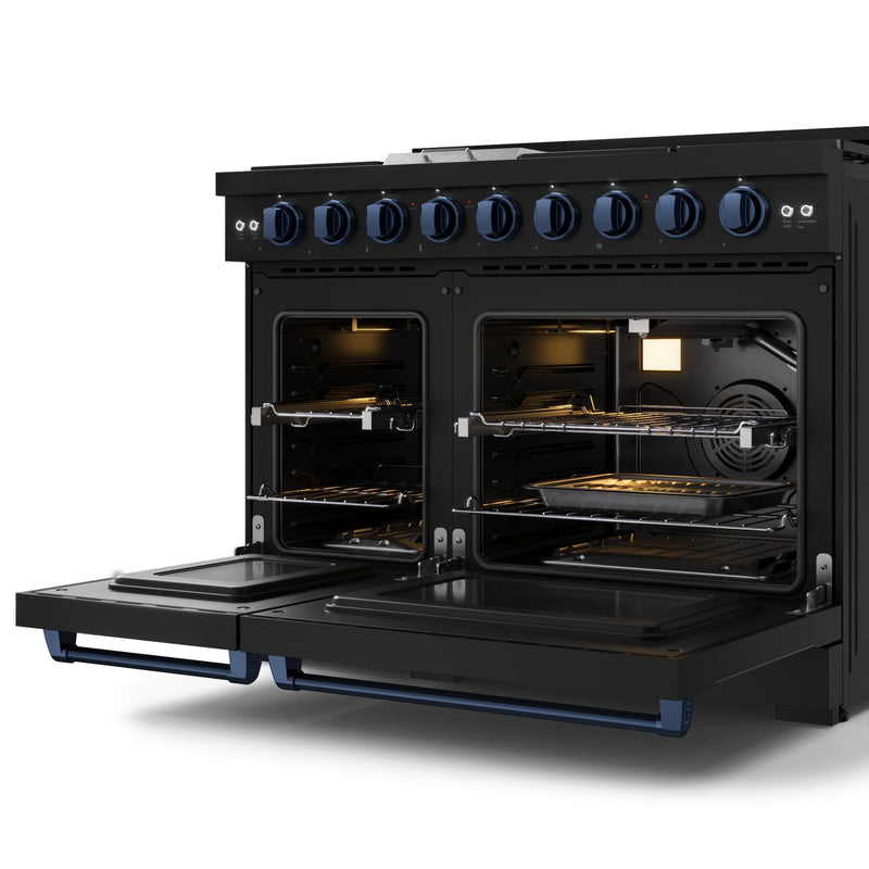THOR Kitchen - 48-inch Gordon Ramsay Series Professional LP Range with Pro-Style Knobs in Black/Navy Blue - RSG48EBLP-BLU - IMG5