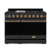 THOR Kitchen - 48-inch Gordon Ramsay Series Professional LP Range with Pro-Style Knobs in Black/Bronze - RSG48EBLP-BRZ - IMG1