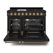 THOR Kitchen - 48-inch Gordon Ramsay Series Professional LP Range with Pro-Style Knobs in Black/Bronze - RSG48EBLP-BRZ - IMG2