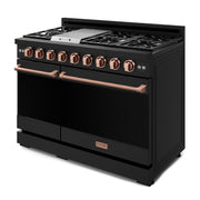 THOR Kitchen - 48-inch Gordon Ramsay Series Professional LP Range with Pro-Style Knobs in Black/Rose Gold - RSG48EBLP-RSG - IMG4