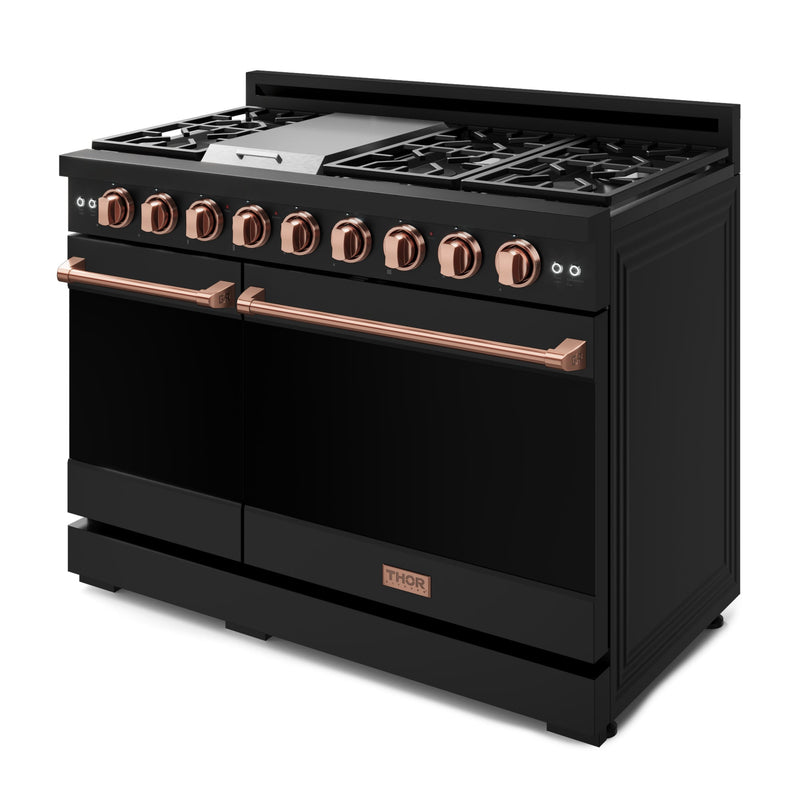 THOR Kitchen - 48-inch Gordon Ramsay Series Professional LP Range with Pro-Style Knobs in Black/Rose Gold - RSG48EBLP-RSG - IMG4