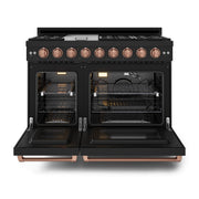 THOR Kitchen - 48-inch Gordon Ramsay Series Professional LP Range with Pro-Style Knobs in Black/Rose Gold - RSG48EBLP-RSG - IMG2