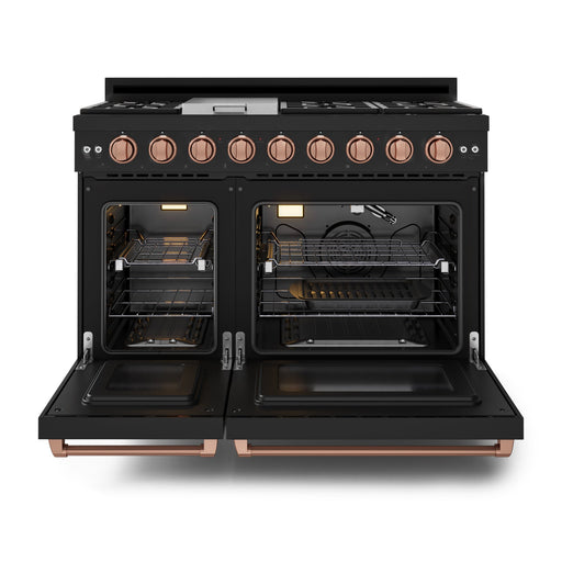 THOR Kitchen - 48-inch Gordon Ramsay Series Professional LP Range with Pro-Style Knobs in Black/Rose Gold - RSG48EBLP-RSG - IMG2