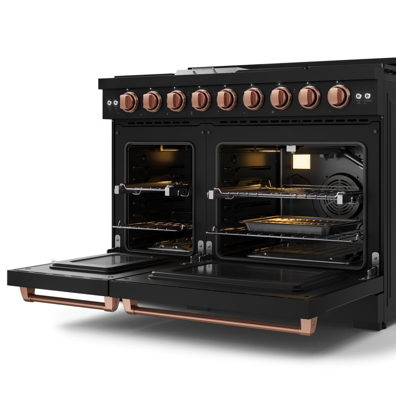 THOR Kitchen - 48-inch Gordon Ramsay Series Professional Gas Range with Tilt Panel Touch Control in Black/Rose Gold - RSG48EB-RSG - IMG5