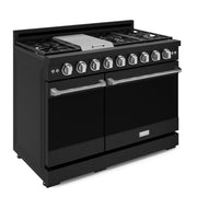 THOR Kitchen - 48-inch Gordon Ramsay Series Professional LP Range with Pro-Style Knobs in Black/Stainless Steel - RSG48EBLP-SS - IMG2